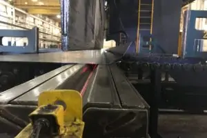 steel forming press brake close up