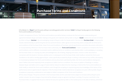 purchase terms and conditions preview
